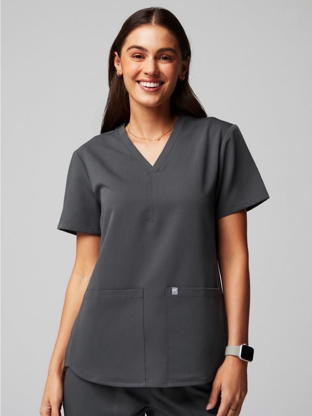 Fabletics Women's Scrub Top - Dark Gray